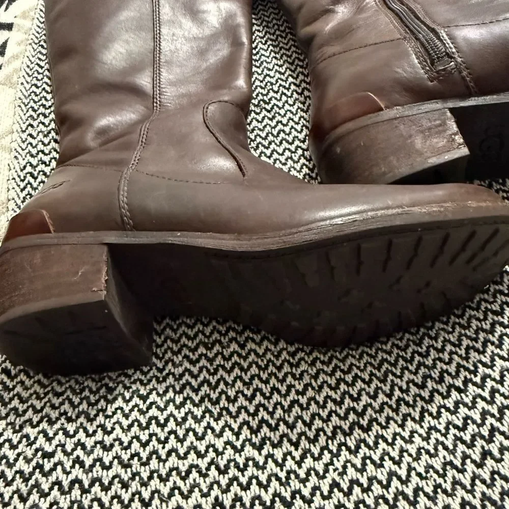 UGG Cierra Tall Lodge Brown Leather Riding Boots